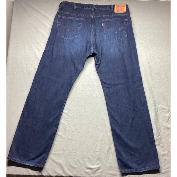 Levis 569 Jeans Mens 38x34 Blue Dark Wash Loose Fit Denim Straight Baggy Wide - Picture 8 of 16